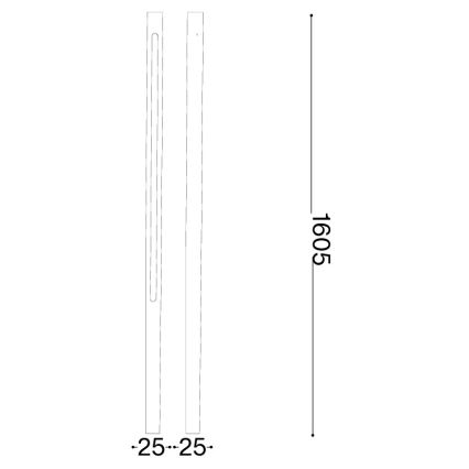 Ideal Lux - LED Venkovní lampa JEDI LED/25W/230V 160 cm CRI 90 IP65 antracit