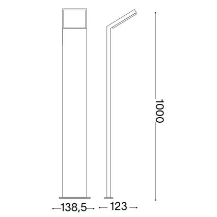 Ideal Lux - LED Venkovní lampa STYLE LED/8,5W/230V 4000K 100 cm CRI 90 IP54 antracit