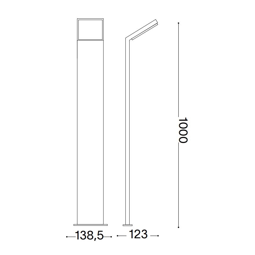 Ideal Lux - LED Venkovní lampa STYLE LED/8,5W/230V 4000K 100 cm CRI 90 IP54 antracit