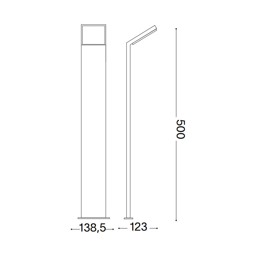 Ideal Lux - LED Venkovní lampa STYLE LED/8,5W/230V 4000K 50 cm CRI 90 IP54 černá