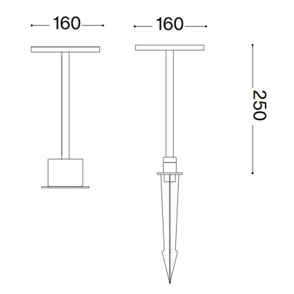 Ideal Lux - LED Venkovní lampa TOFFEE LED/11W/230V CRI 90 IP65 antracit