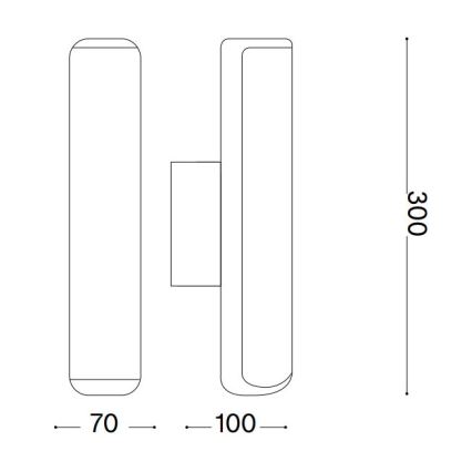 Ideal Lux - LED Venkovní nástěnné svítidlo ETERE LED/9,5W/230V 3000K CRI 90 IP44 antracit