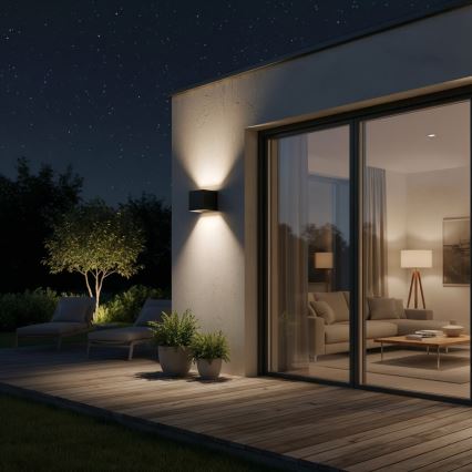 Ideal Lux - LED Venkovní nástěnné svítidlo ATOM LED/12W/230V CRI 90 IP54 černá