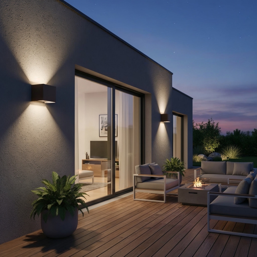 Ideal Lux - LED Venkovní nástěnné svítidlo ATOM LED/12W/230V CRI 90 IP54 hnědá