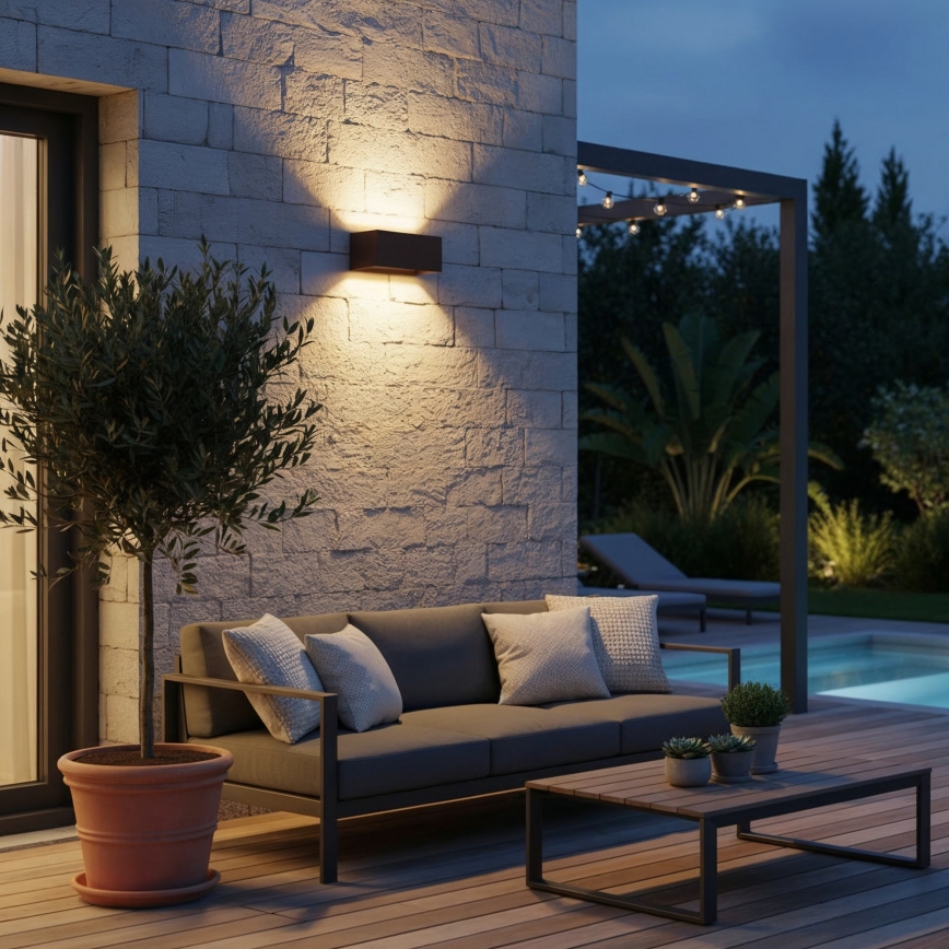 Ideal Lux - LED Venkovní nástěnné svítidlo ATOM LED/25W/230V CRI 90 IP54 hnědá