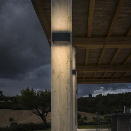 Ideal Lux - LED Venkovní nástěnné svítidlo ATOM LED/25W/230V CRI 90 IP54 antracit