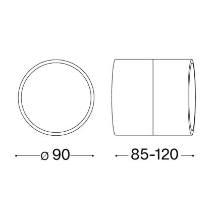 Ideal Lux - LED Venkovní nástěnné svítidlo OMEGA LED/7W/230V CRI 90 IP54 černá