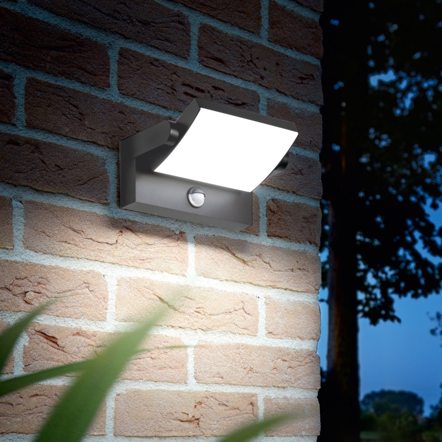 Ideal Lux - LED Venkovní nástěnné svítidlo se senzorem SWIPE LED/21W/230V CRI 90 IP54 antracit