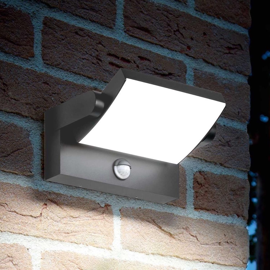 Ideal Lux - LED Venkovní nástěnné svítidlo se senzorem SWIPE LED/21W/230V CRI 90 IP54 antracit