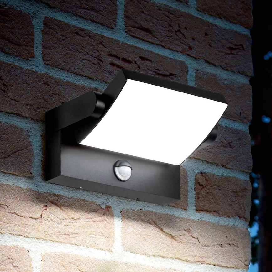 Ideal Lux - LED Venkovní nástěnné svítidlo se senzorem SWIPE LED/21W/230V CRI 90 IP54 černá
