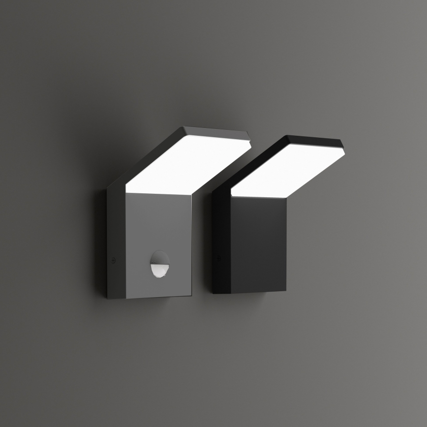 Ideal Lux - LED Venkovní svítidlo se senzorem STYLE LED/9W/230V 4000K CRI 90 IP54 antracit