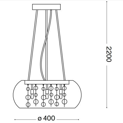 Ideal Lux - Lustr na lanku AUDI 5xG9/40W/230V kouřová