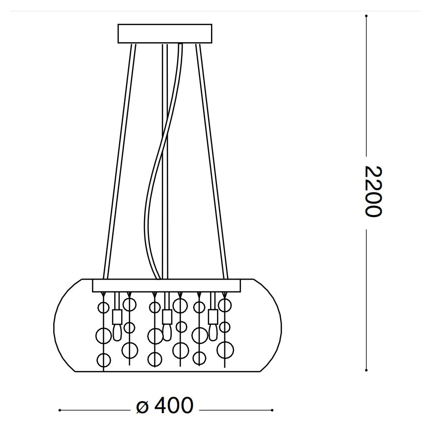 Ideal Lux - Lustr na lanku AUDI 5xG9/40W/230V kouřová