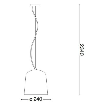 Ideal Lux - Lustr na lanku BISTRO 1xE27/60W/230V pr. 24 cm čirá