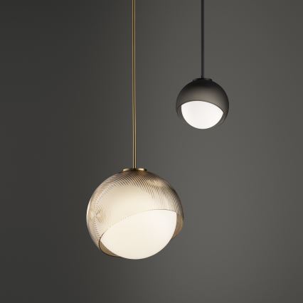 Ideal Lux - Lustr na lanku BLOOM 1xE27/42W/230V pr. 17 cm zlatá/kouřová béžová