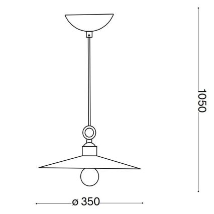 Ideal Lux - Lustr na lanku CANTINA 1xE27/42W/230V pr. 35 cm měď