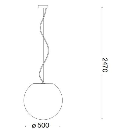 Ideal Lux - Lustr na lanku CARTA 1xE27/25W/230V pr. 50 cm bílá