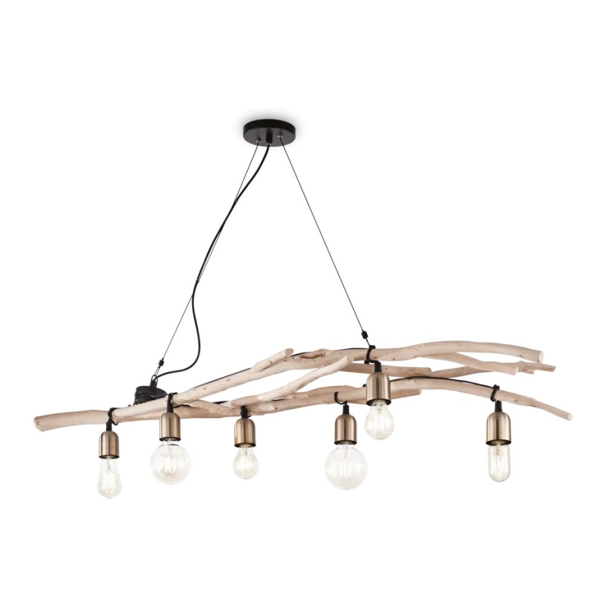 Ideal Lux - Lustr na lanku DRIFTWOOD 6xE27/60W/230V guava