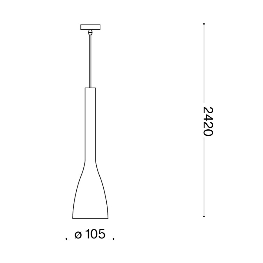 Ideal Lux - Lustr na lanku FLUT 1xE14/40W/230V pr. 10,5 cm bílá