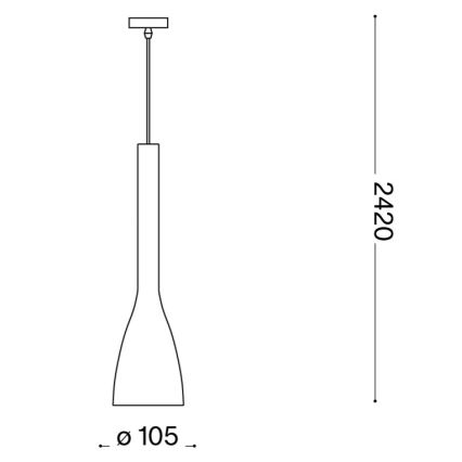 Ideal Lux - Lustr na lanku FLUT 1xE14/40W/230V pr. 10,5 cm černá