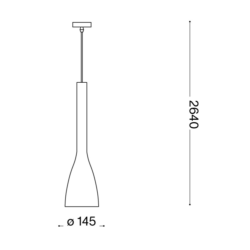 Ideal Lux - Lustr na lanku FLUT 1xE27/60W/230V pr. 14,5 cm černá