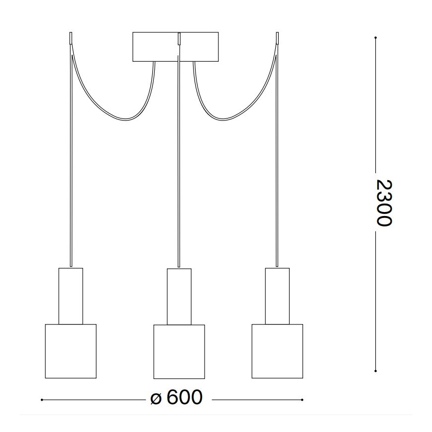 Ideal Lux - Lustr na lanku HOLLY 3xE27/60W/230V pavouk mosaz