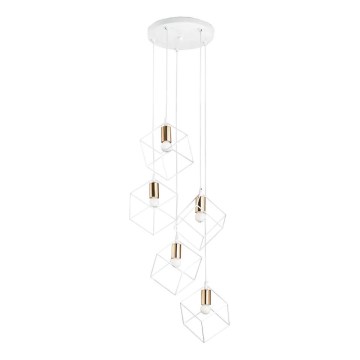 Ideal Lux - Lustr na lanku ICE 5xE27/60W/230V pr. 50 cm bílá