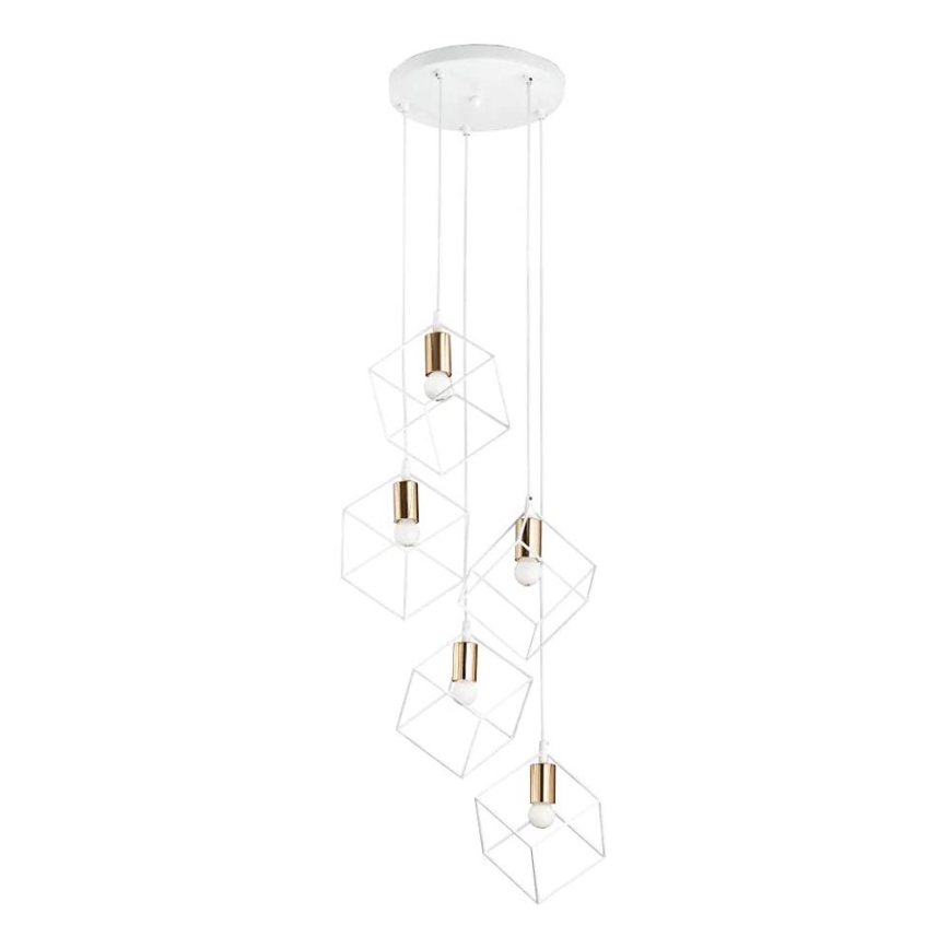 Ideal Lux - Lustr na lanku ICE 5xE27/60W/230V pr. 50 cm bílá