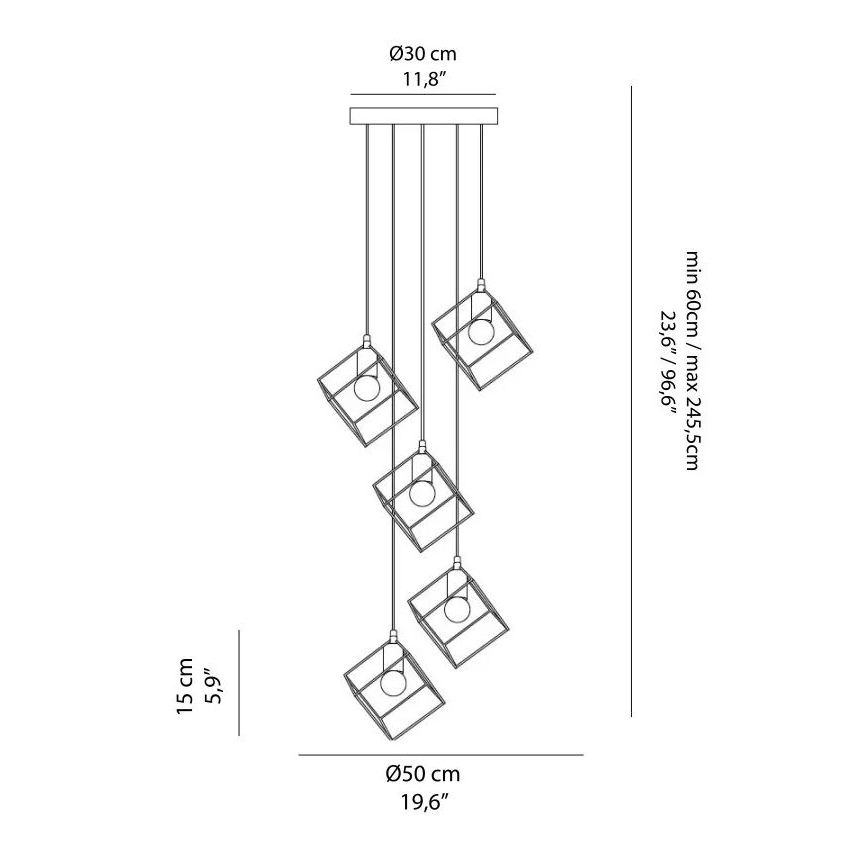Ideal Lux - Lustr na lanku ICE 5xE27/60W/230V pr. 50 cm bílá