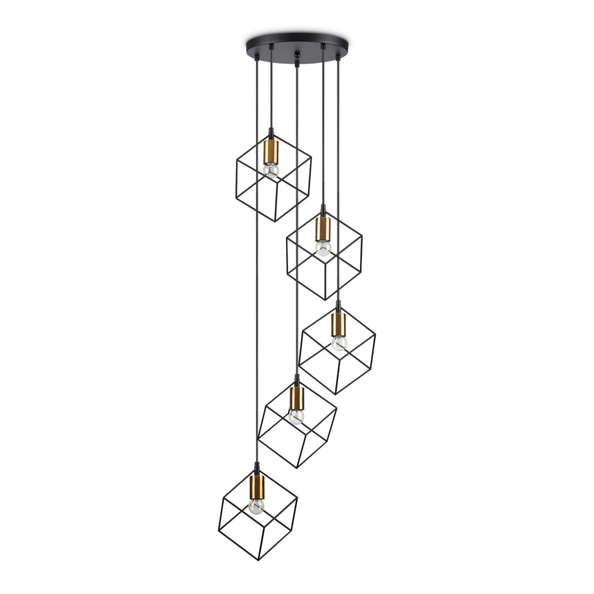 Ideal Lux - Lustr na lanku ICE 5xE27/60W/230V pr. 50 cm černá