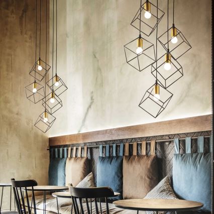 Ideal Lux - Lustr na lanku ICE 5xE27/60W/230V pr. 50 cm černá