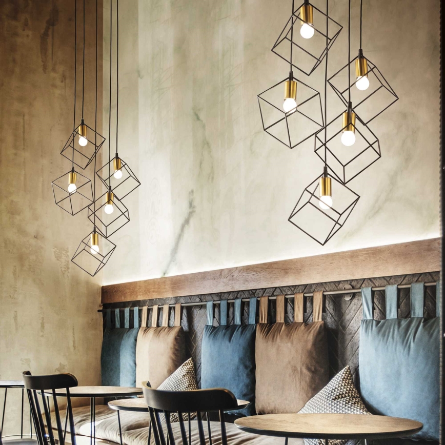 Ideal Lux - Lustr na lanku ICE 5xE27/60W/230V pr. 50 cm černá