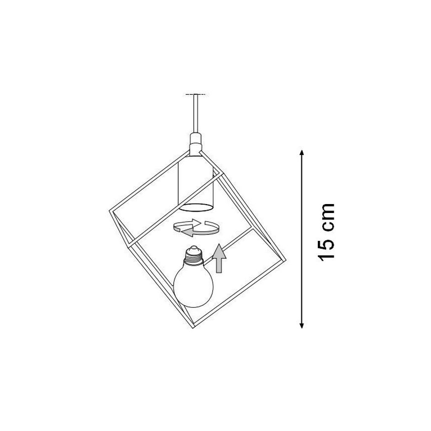 Ideal Lux - Lustr na lanku ICE 5xE27/60W/230V pr. 50 cm černá