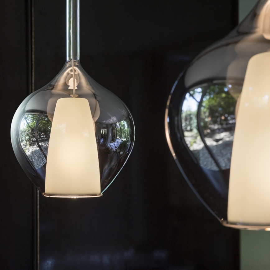 Ideal Lux - Lustr na lanku KALIQUE 1xE27/42W/230V pr. 18 cm kouřová černá