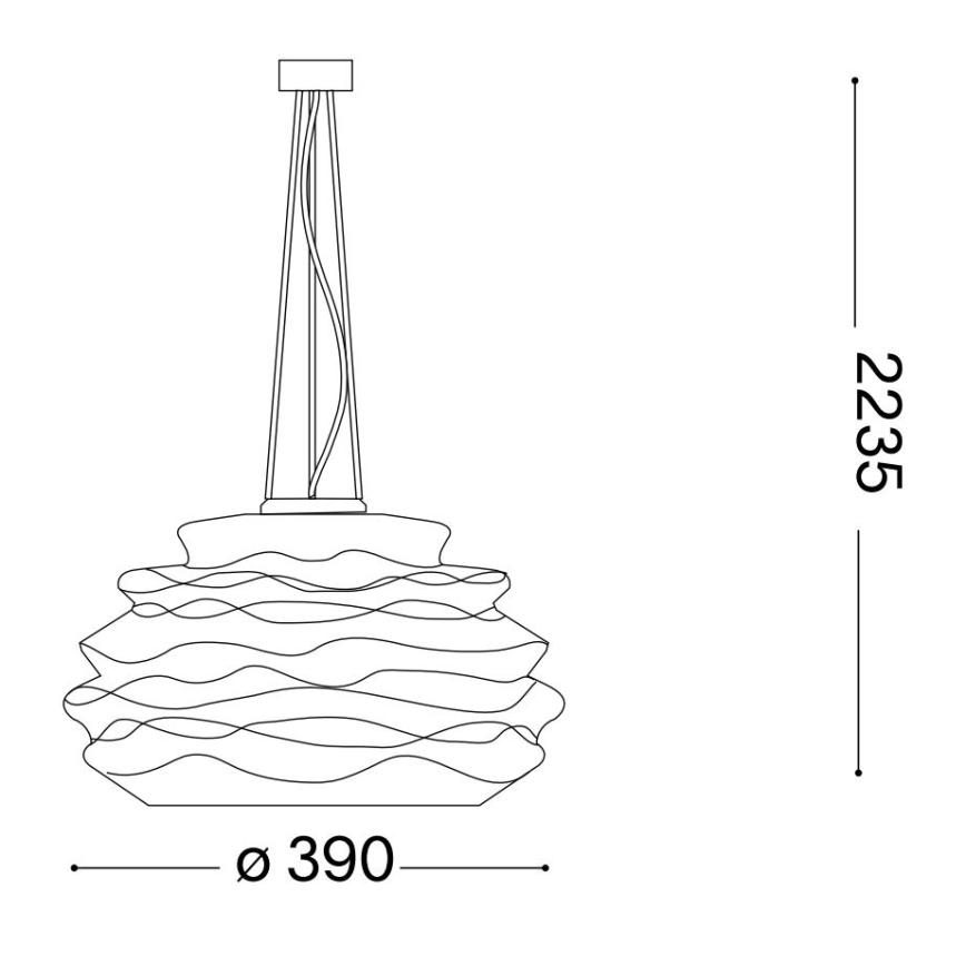 Ideal Lux - Lustr na lanku KARMA 1xE27/60W/230V pr. 39 cm bílá