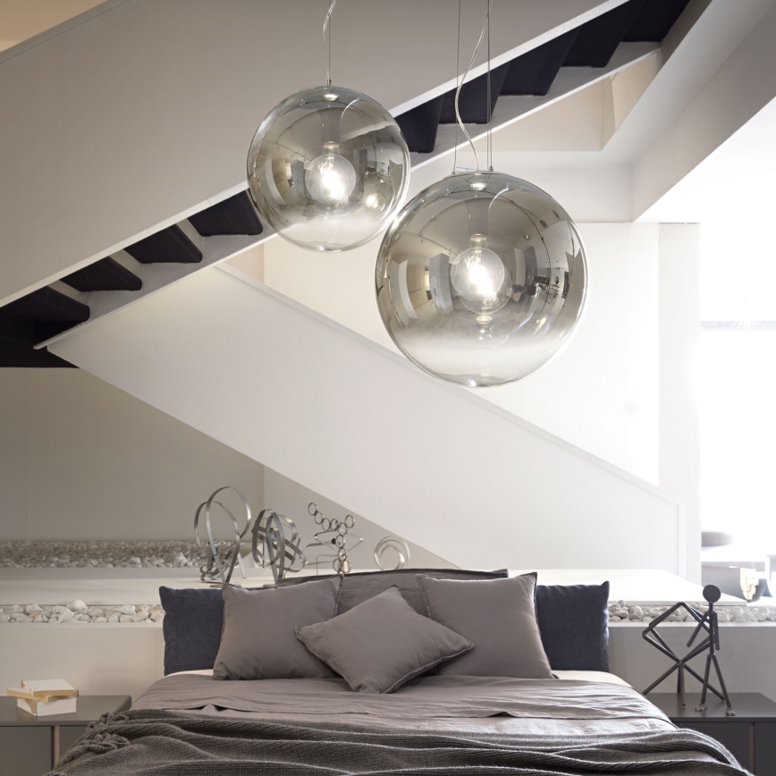 Ideal Lux - Lustr na lanku MAPA 1xE27/42W/230V pr. 50 cm šedá/kouřová