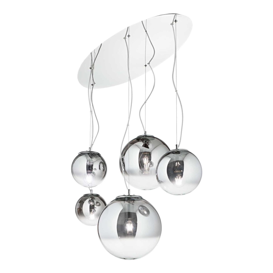 Ideal Lux - Lustr na lanku MAPA FADE 5xE27/60W/230V lesklý chrom