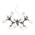 Ideal Lux - Lustr na lanku NODI 15xE14/28W/230V lesklý chrom/bílá
