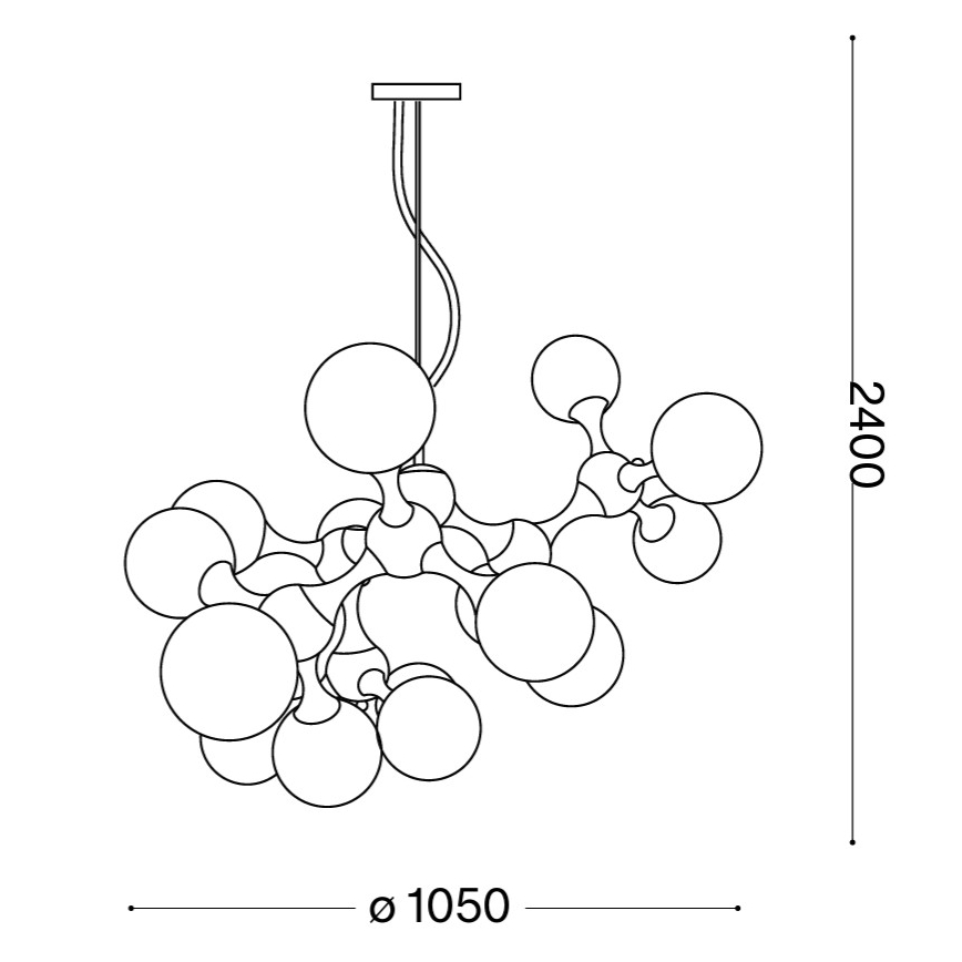Ideal Lux - Lustr na lanku NODI 15xE14/28W/230V pr. 105 cm lesklý chrom