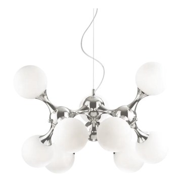Ideal Lux - Lustr na lanku NODI 9xE14/28W/230V pr. 80 cm lesklý chrom/bílá