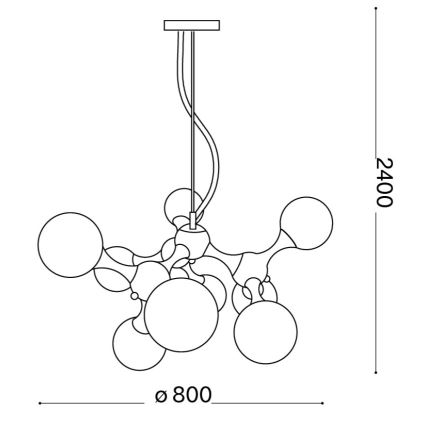 Ideal Lux - Lustr na lanku NODI 9xE14/28W/230V pr. 80 cm lesklý chrom/bílá