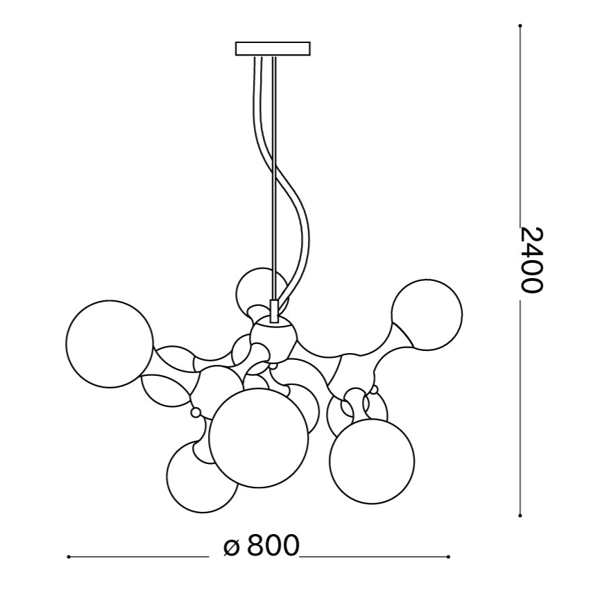 Ideal Lux - Lustr na lanku NODI 9xE14/28W/230V pr. 80 cm lesklý chrom/bílá