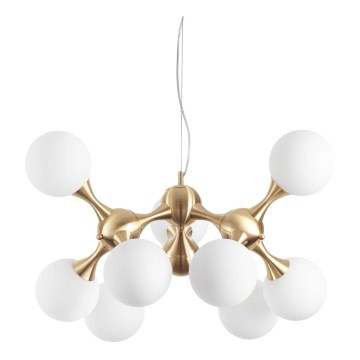 Ideal Lux - Lustr na lanku NODI 9xE14/28W/230V pr. 80 cm mosaz/bílá