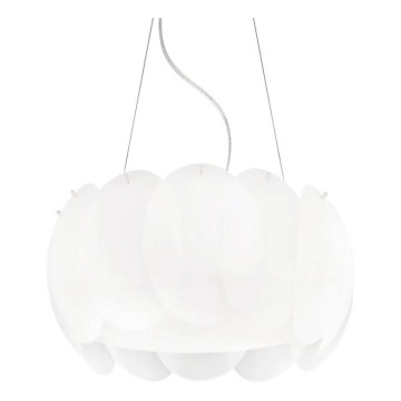 Ideal Lux - Lustr na lanku OVALINO 5xE27/60W/230V pr. 44 cm bílá