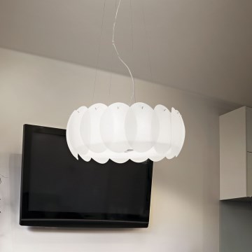 Ideal Lux - Lustr na lanku OVALINO 8xE27/60W/230V pr. 55 cm bílá
