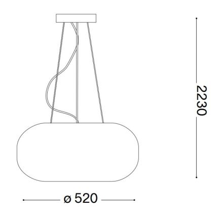 Ideal Lux - Lustr na lanku ULISSE 3xE27/60W/230V pr. 52 cm bílá