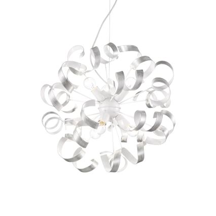 Ideal Lux - Lustr na lanku VORTEX 6xE14/40W/230V pr. 53 cm stříbrná/patina