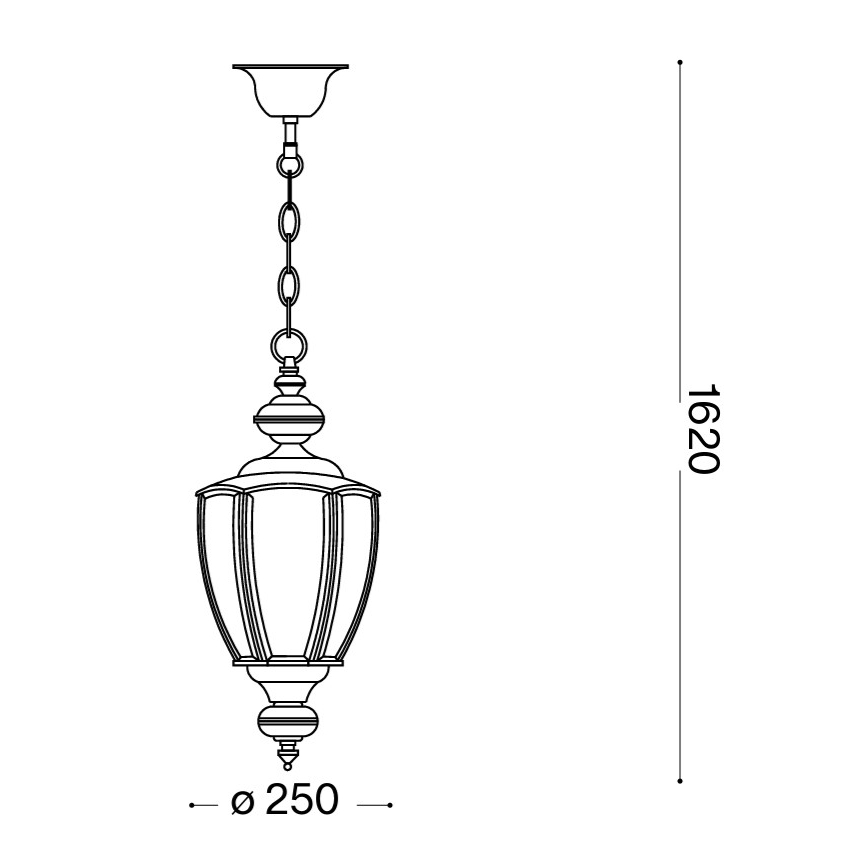 Ideal Lux - Lustr na řetězu 1xE27/60W/230V pr. 25 cm bronzová