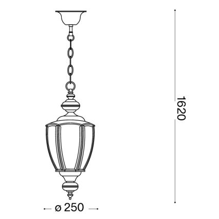 Ideal Lux - Lustr na řetězu 1xE27/60W/230V pr. 25 cm lesklý chrom