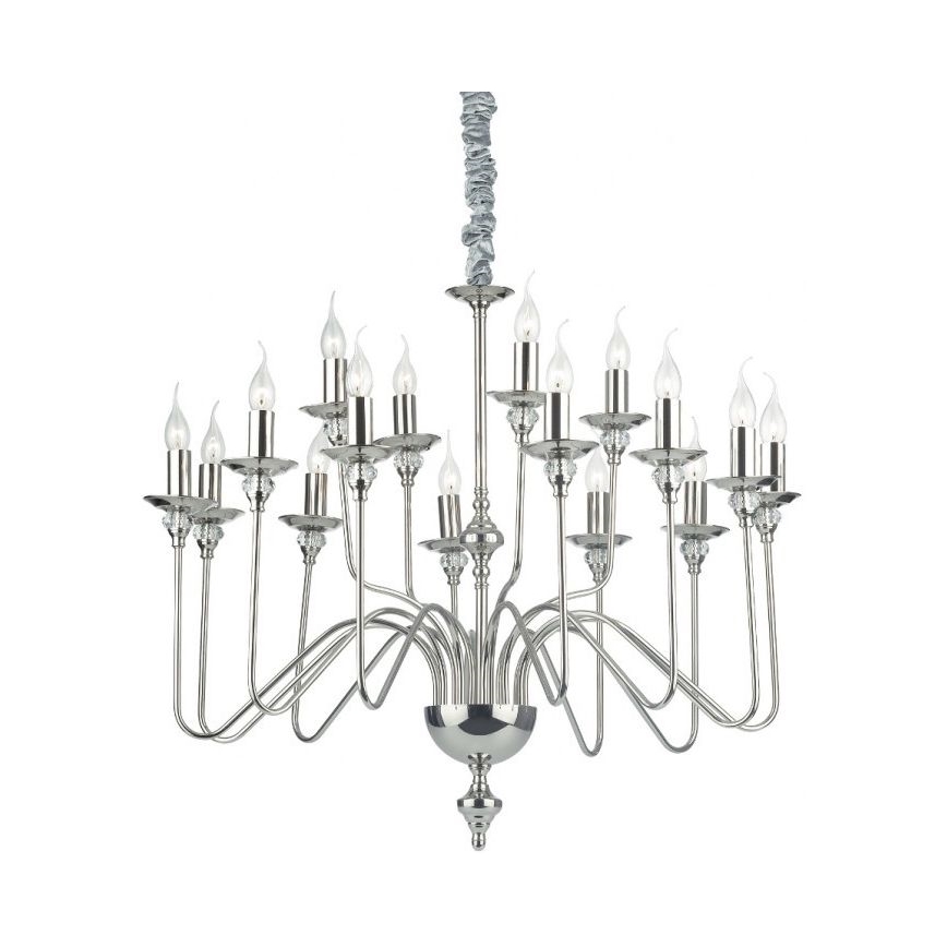 Ideal Lux - Lustr na řetězu ARTU 16xE14/40W/230V pr. 90 cm lesklý chrom